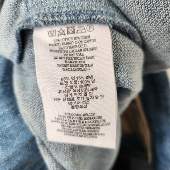 YMC London Blue Cotton Linen Wide Leg Trouser Pant Size Large - Picture 7 of 7